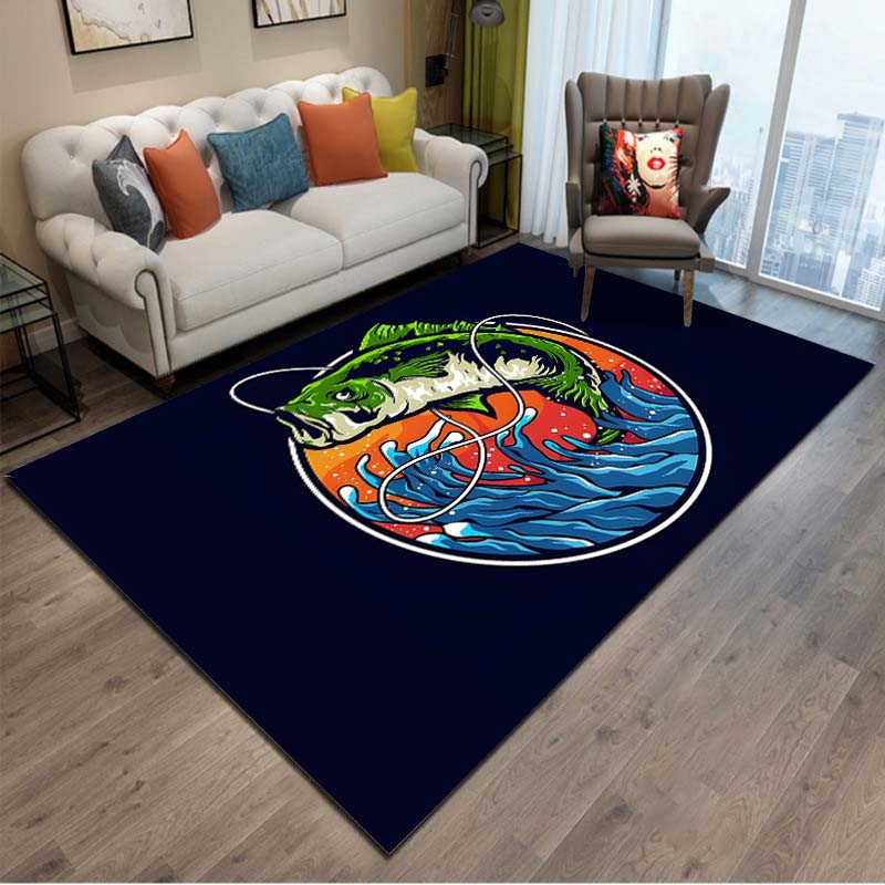 15 Sizes Fishing Brand Bass-Pro-shops Floor Rug Carpet for Living Room Bedroom Bedside Bathroom Floor Mat Area Rug  Outdoor Rug