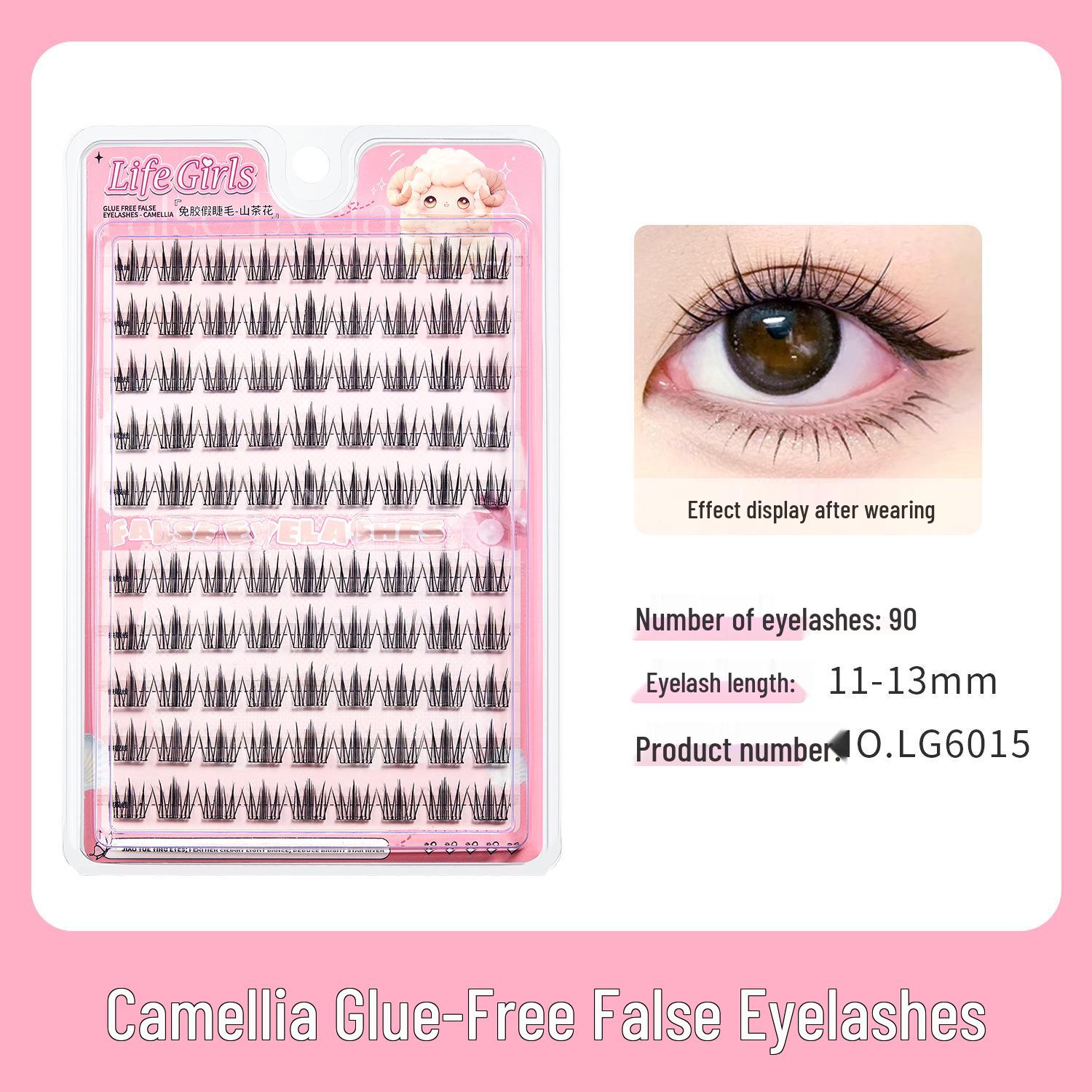 

LifeGirls Self-Adhesive Fox-Eye False Eyelashes with Natural Curl & Transparent Jelly Glue Strip.
