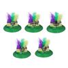 StPatricks Day Top Hat Glittering Feather Jazz Cap for Women Men Carnivals Party Festival Event Gathering Headpiece