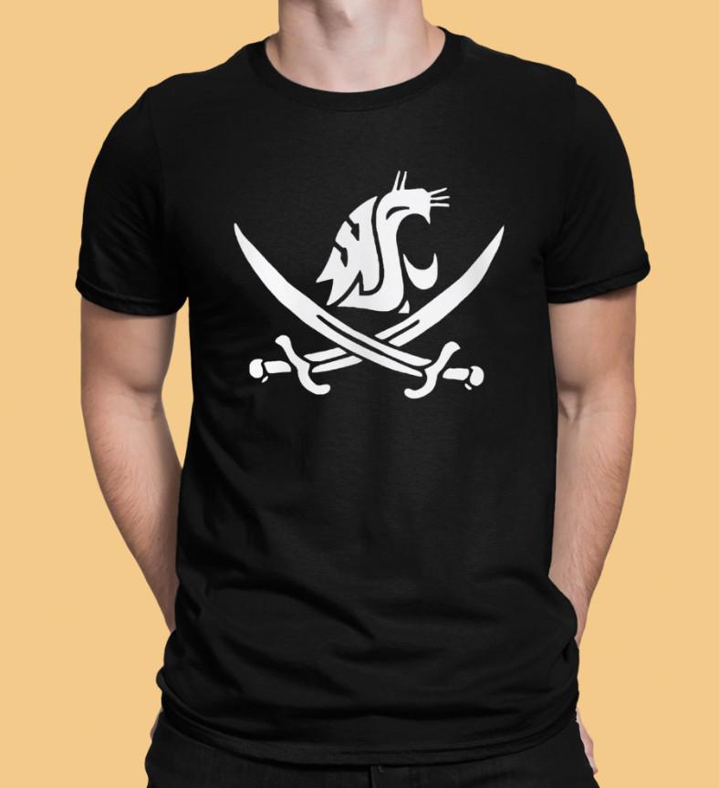 Sale WSU Mike Leach Pirates Black Tee Shirt S5XL Unisex T-Shirt M