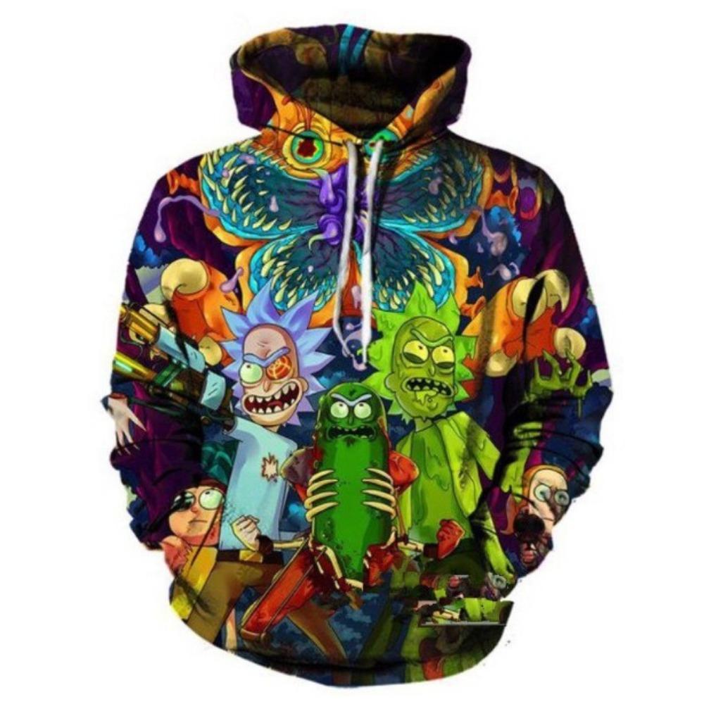 Cross Border Foreign Trade Rick and Morty Digital Printed Hoodie Hooded Men's Hoodie 3D Digital Printed Hoodie