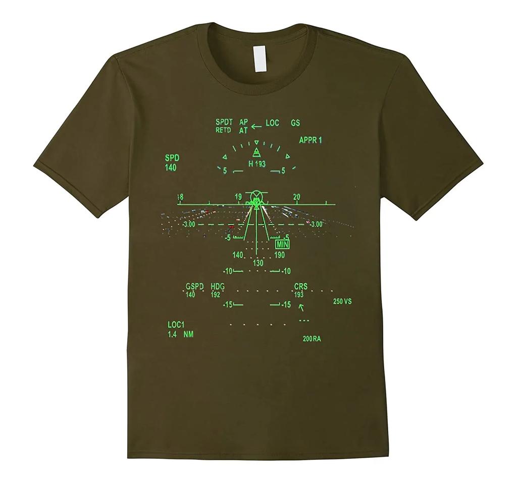 Cool Design Aviation Pilot Night Runway Vision Printed T-Shirt. Summer Cotton Short Sleeve O-Neck Mens T Shirt New S-3XL