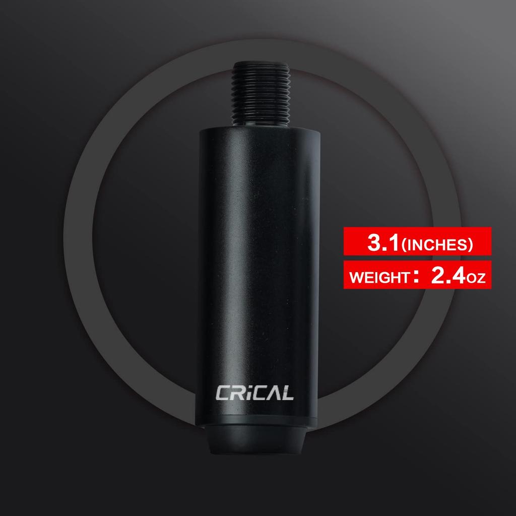 CRICAL Pool Cue Extension, 2/3/4/8 Inch Metal Billiard Cue Extension with 3 Bumpers, Billiard Accessories