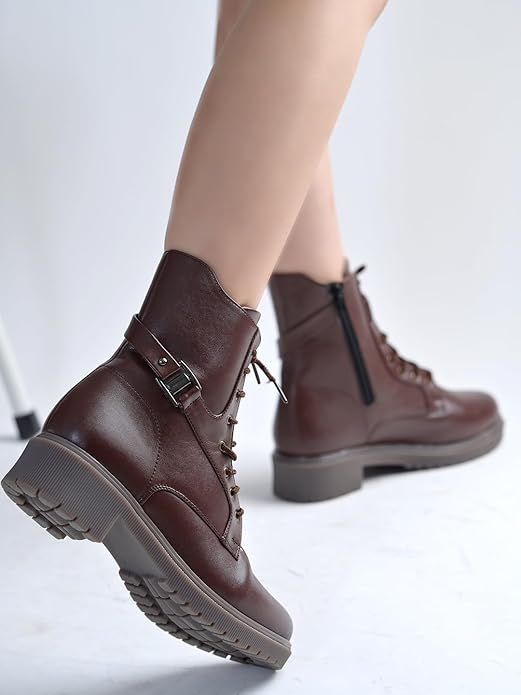 Shoetopia Womens  Chunky Heel Short Booties with Non-Slip Sole, Comfortable Trendy Ankle Boots | Soft Cushioned Sole | Casual, Party & Winter Wear