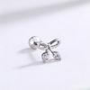 Korean Style Two-Tone Rhinestone Bow Stud Earrings for Women