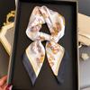 Korean Style Cute Trojan Printed Silk Feel Square Scarf For Women