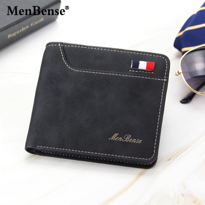 Schoolbag New Men's Wallet Matte Fashion Casual Multi-card Position Men's Wallet Wallet Wallet Short Pu Three-fold Wallet