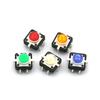 12x12 LED Tactile Switch: Multi-Color (Red, Yellow, Blue, Green, White) Illuminated Reset Button