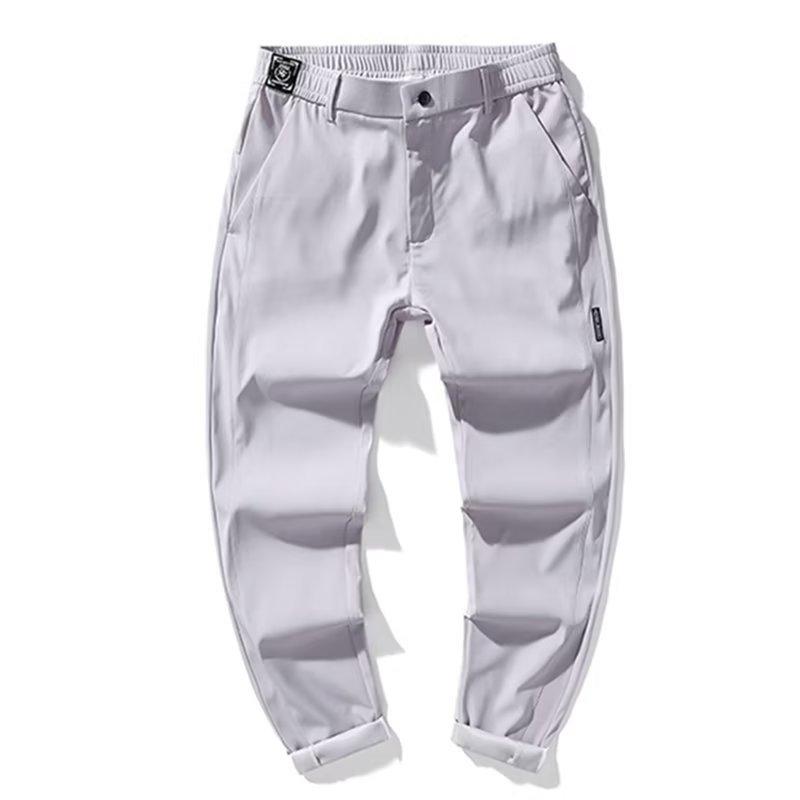 Casual pants men's autumn and winter thickened business simple slim-fitting small feet straight trousers