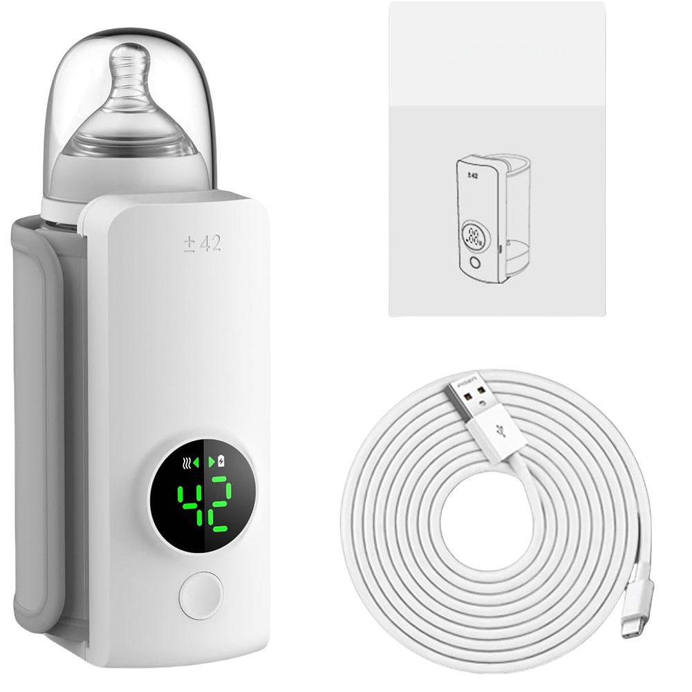 

Портативный подогреватель для бутылочек Перезаряжаемый беспроводной подогреватель для молока Дорожный подогреватель для комфортного кормления ребенка в дороге USB белый