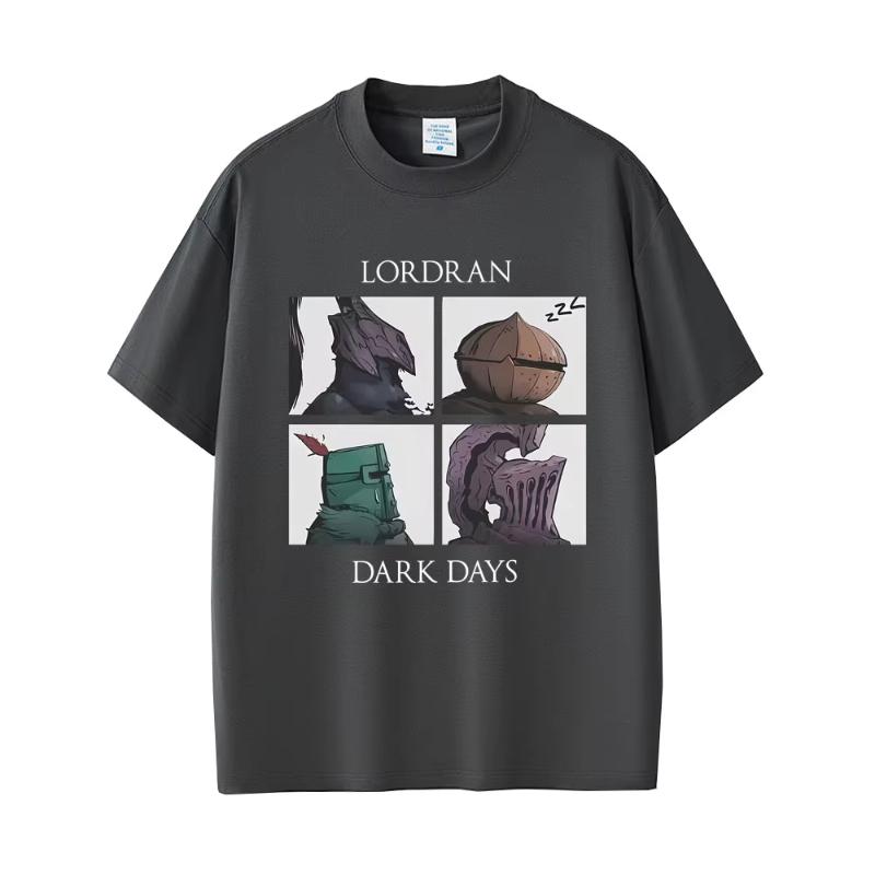 Game Dark Souls Praise The Sun Lordran Dark Days Graphic T Shirt Unisex Vintage Gothic Rock Tshirt Unisexs Cotton Crewneck Tshirts