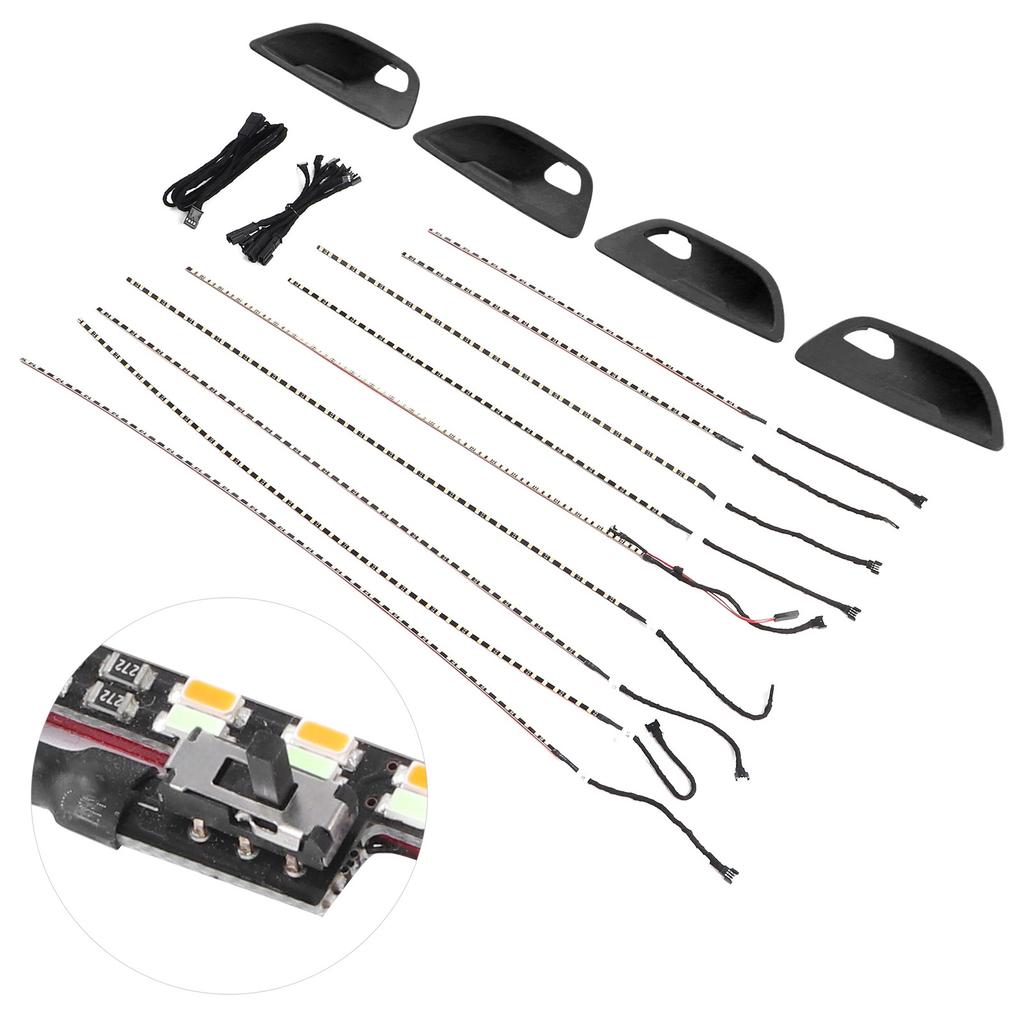 Car LED Ambient Light Dual Color Door Panel Console Atmospheres Lamp Fit for 5 Series F10 F11 2010‑2016Black Door Bowl