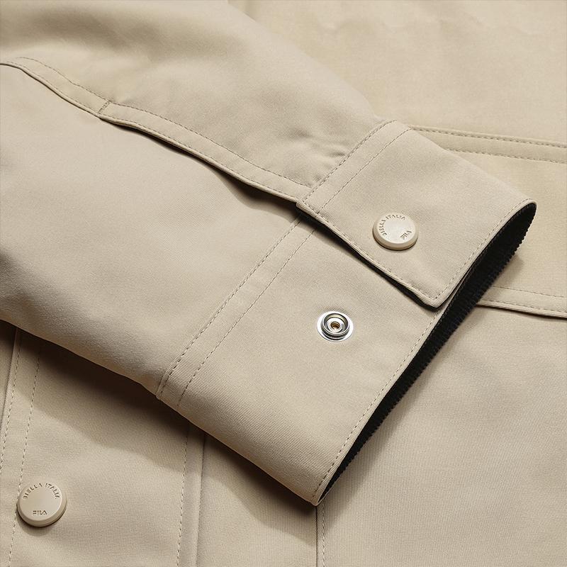 FILA Heritage Classic Design Fashion Retro Style Casual Work Jacket Men jackets Mokuhara-Khaki F11M618702FDK