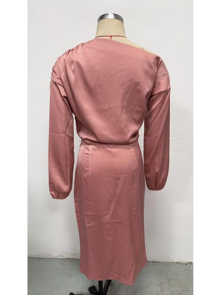 Frühlings-Satin-Kleid: Europäischer & Amerikanischer Stil, Sexy Heißes Mädchen High-End Gefühl