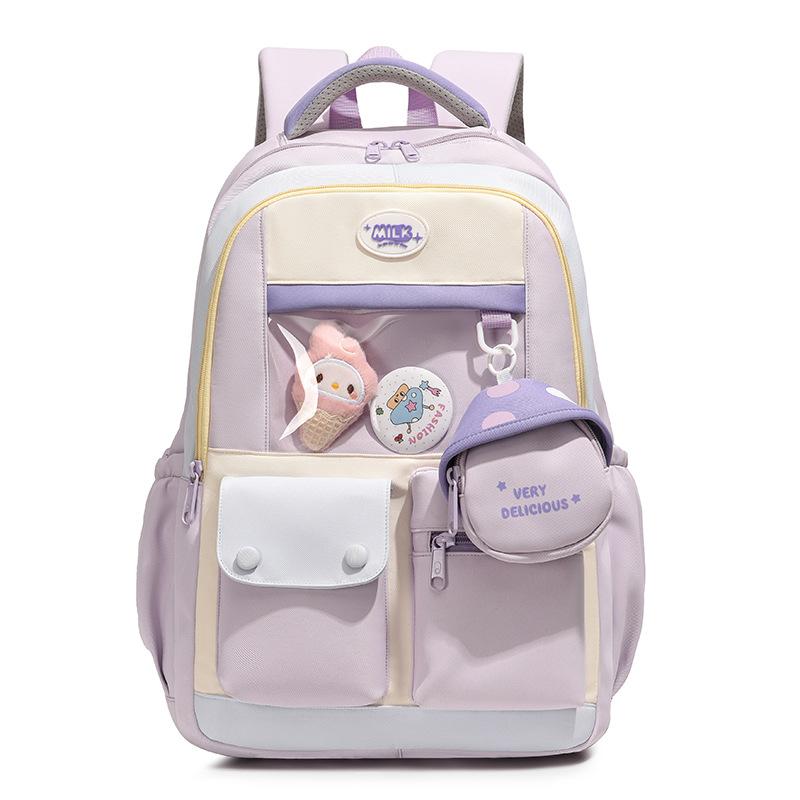 Sweet Backpack Female Junior High School Student Bar Large Capacity Schoolbag High Value Student Backpack Female
