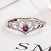 925 Sterling Silver Fashion Luxury Crown Zircon Ring Birthday Party Anniversary Gift