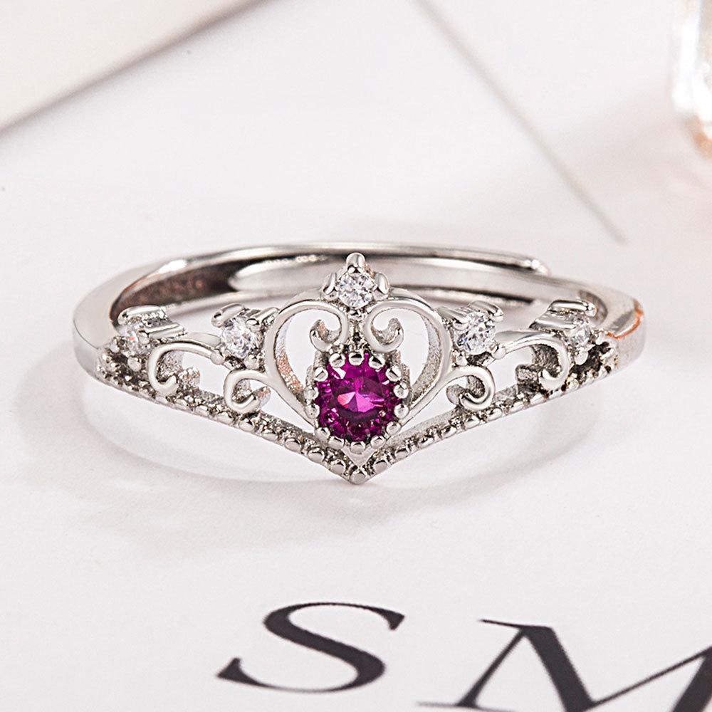 925 Sterling Silver Crown Flower Adjustable Rings For Women Luxury Quality Jewelry Female Accessories Offers With