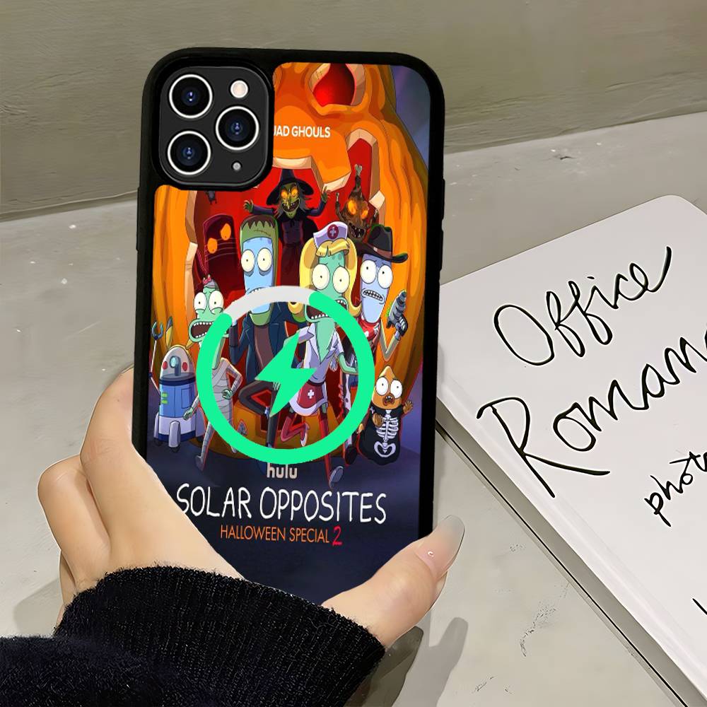 S-Solar O-Opposites Cartoon Magnetic Phone Case For IPhone 16 15 14 13 12 11 17 Pro Max Plus Wireless Charge Cover