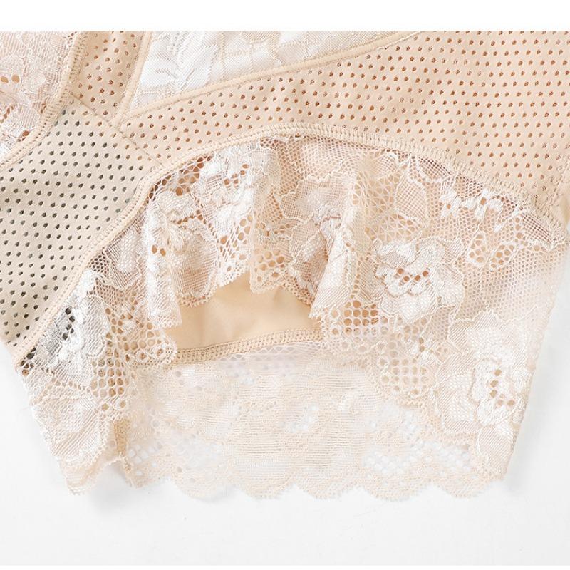 High Waist Lace Hip Lifting Cotton Crotch Women Slim Shape Briefs
