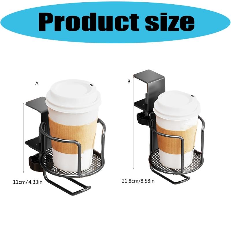 Desk Mounted Cup Holder with Headphone Hook Multifunctional Organizers Table Edge for Home Office Use