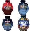 Trendy Roblox Youth Hooded Sweatshirt With Digital Print For Stylish Kids In Various Colors