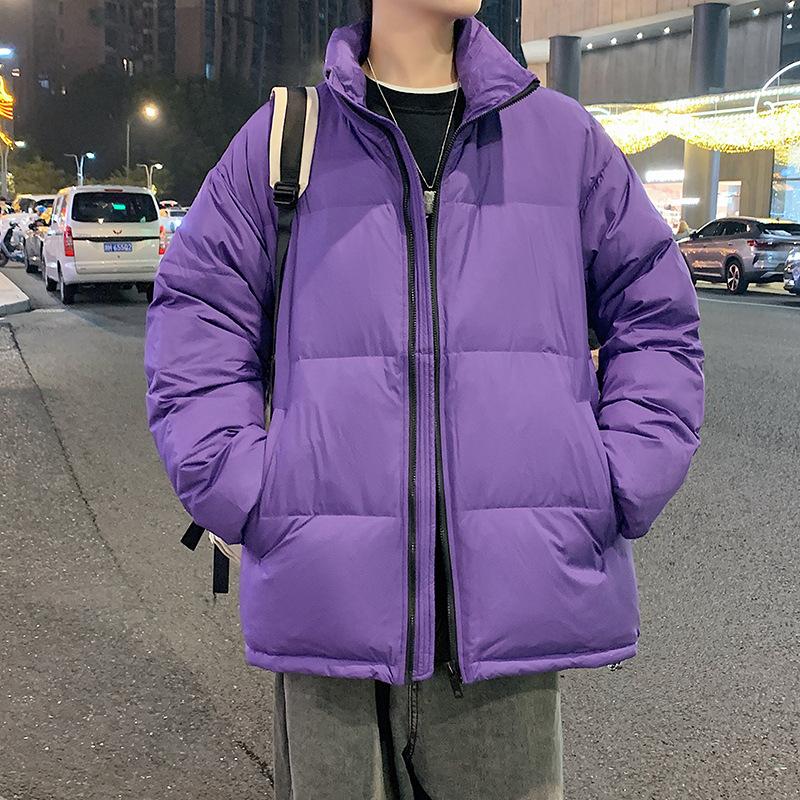 

Men s down jacket winter new thickened trendy Hong Kong style couple bread jacket loose stand-up collar men s jacket 3XL