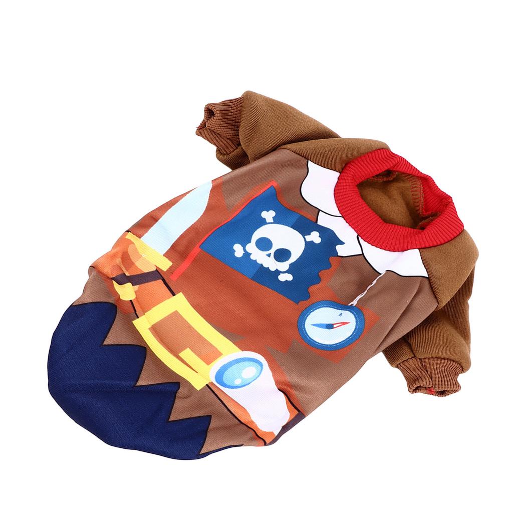 Halloween Hundeshirt Modisches Interessantes Totenkopfmuster Bequemes Welpen T-Shirt für Party Täglich M