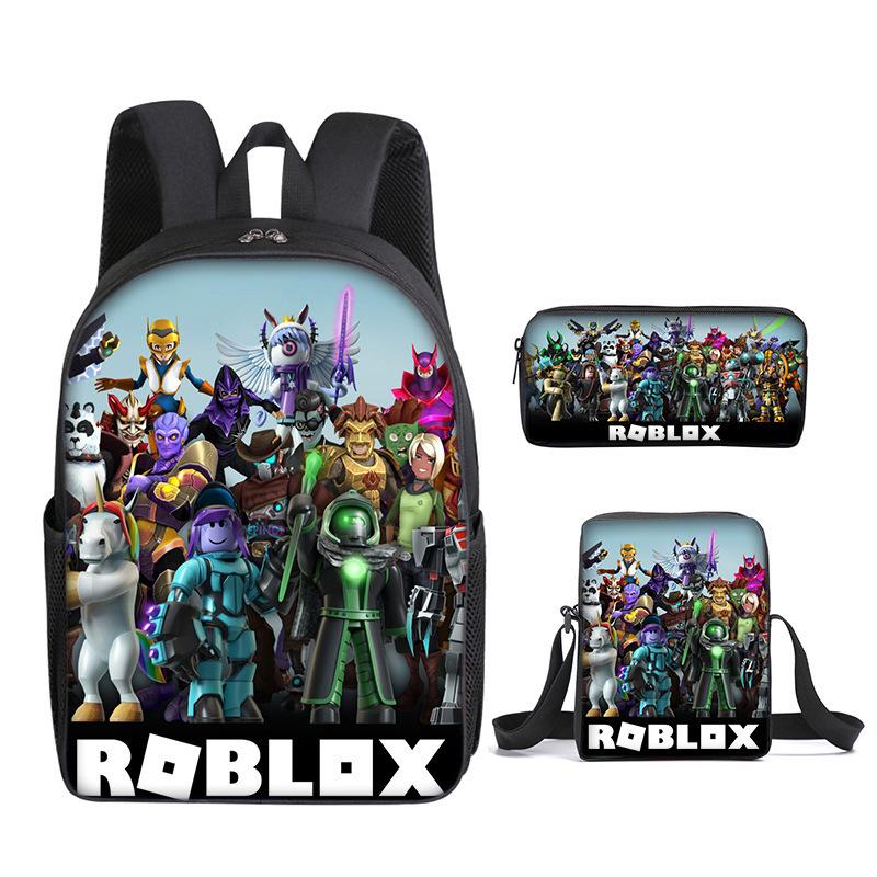 Student Schoolbag, Primary And Secondary School Student Backpack, Large Capacity, Cartoon Backpack, Satchel, Pencil Case, Three-Piece Set.