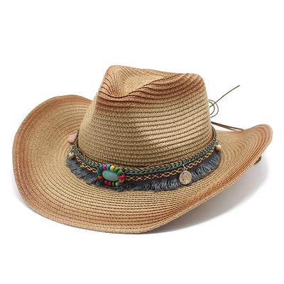 Cowboy Hat Female American Western Cowboy Beach Tide Summer Hat Female Panama Straw Hat Top Hat Male