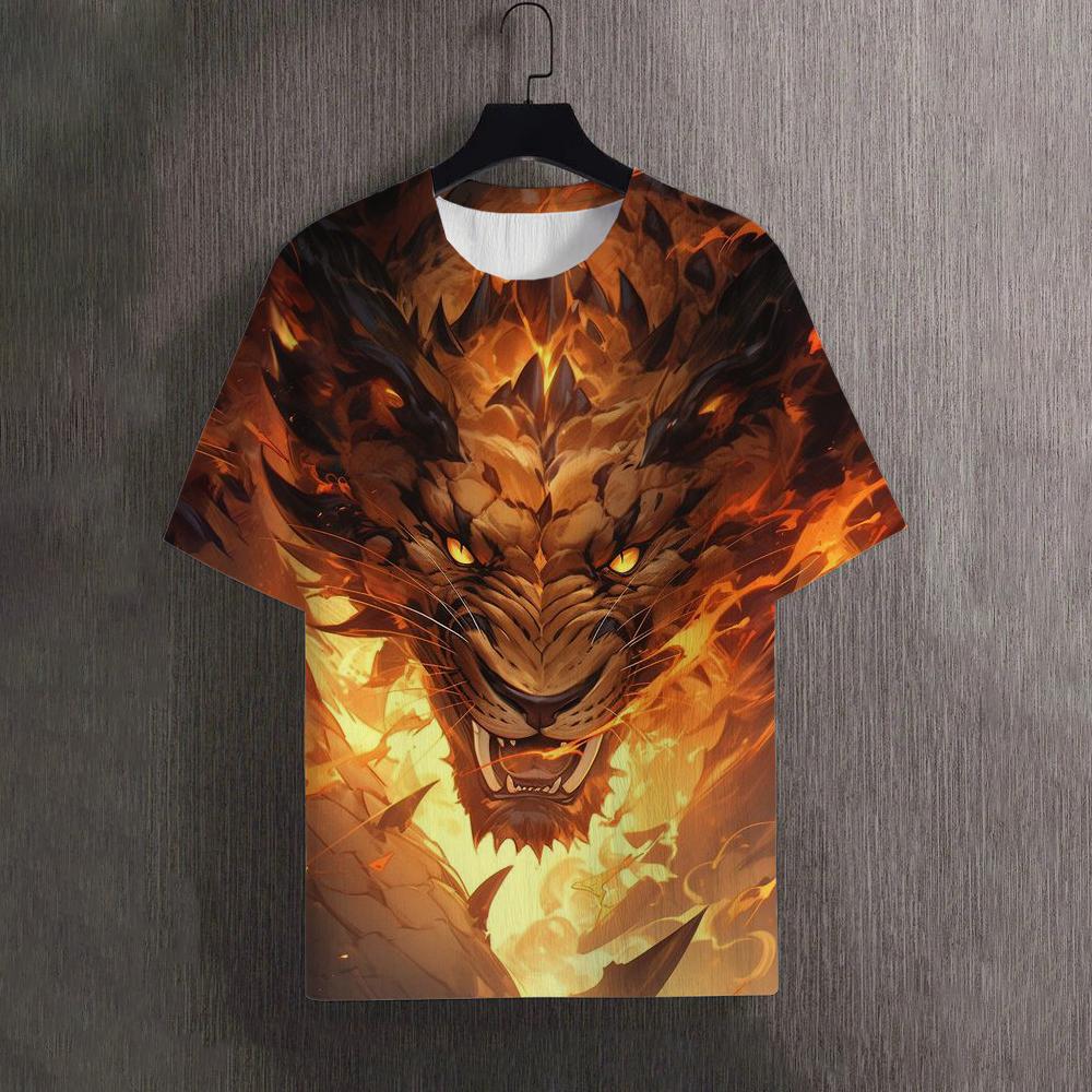 Pánská trička Léto Cool Animal Dragon Vzor 3D tisk Top Trička Dámské Streetwear Móda Tričko nadměrné velikosti Muži Oblečení