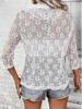 Spring Women's Elegant Lace Cardigan Top with Three-Quarter Sleeves