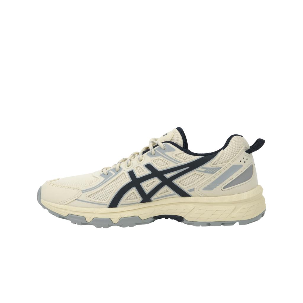 Asics Gel-Venture 6 Tecido Patchwork Couro Sintético Tênis de Corrida Cano Baixo Tênis de Corrida Unissex Branco Azul 1203A239-200