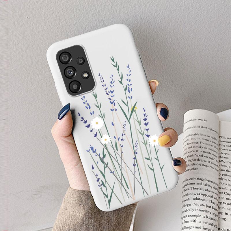 Case For Samsung A53 A52S A52 A73 A70 Cute Heart Flower Back Cover Soft Silicone Matte Protective Funda For Samsung Galaxy A53