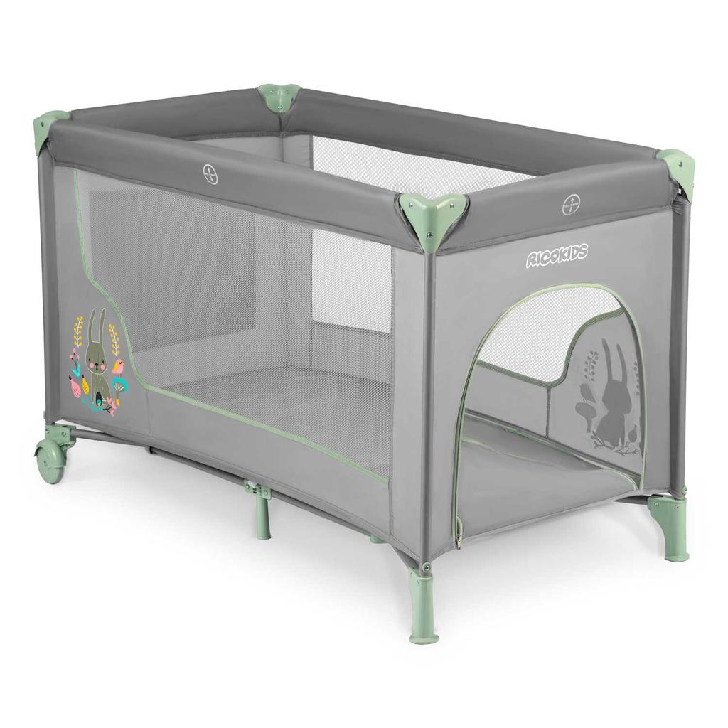 Berço de Viagem 125 X 65 X 78 Cm Rk-240 Cinza-Menta
