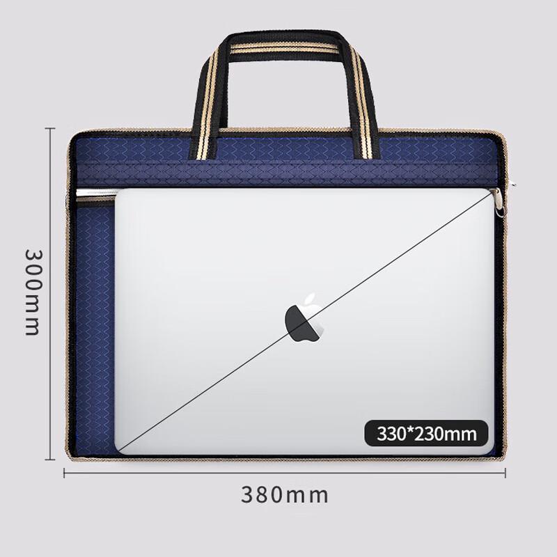 SIMAA Double-Layer Zippered Business Document Bag