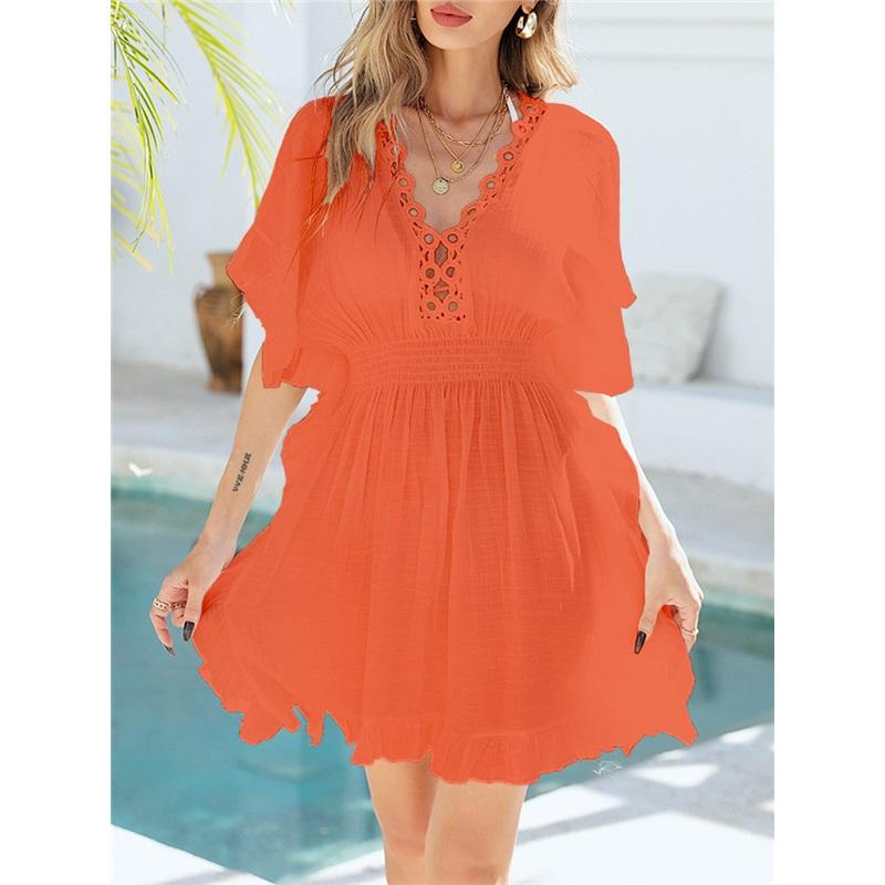 

Summer Ladies Skirt Hollow Beach Skirt Crocheted Stitching Tassel Bikini With Beach Swimsuit Blouse One Size чорний