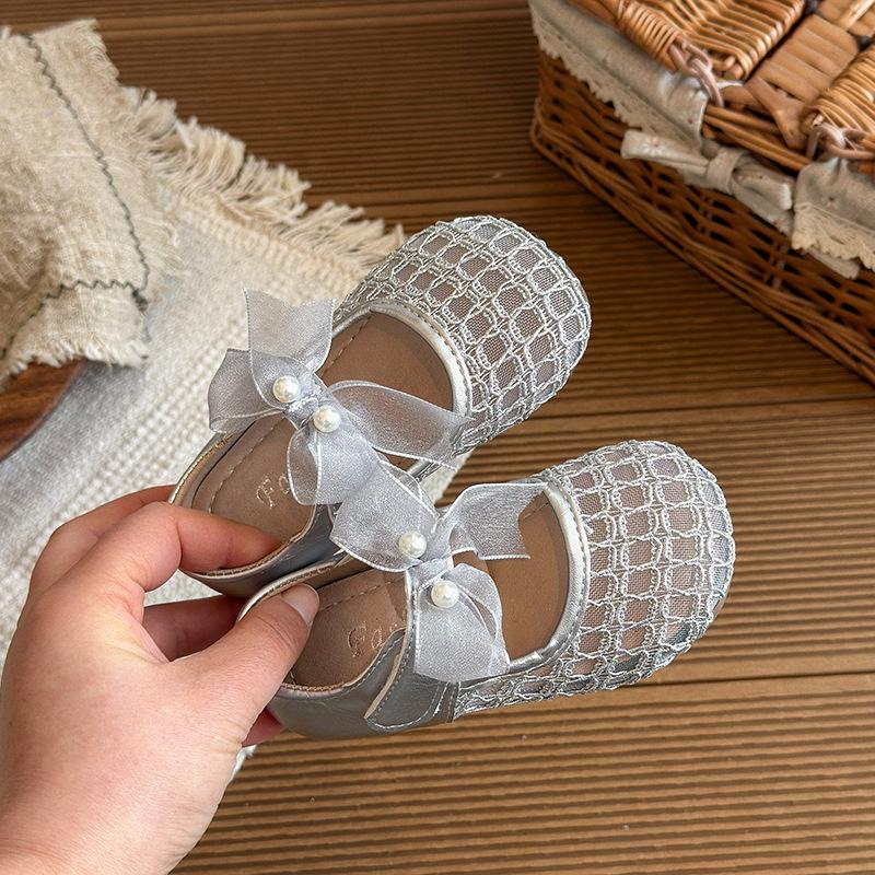 Baby Soft-soled Leather Shoes - Girls  Shoes - New Style Single Shoes 23 серебряный