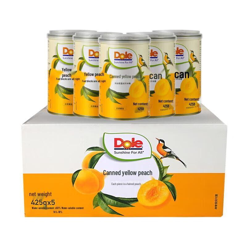 Dole Canned Yellow Peaches 5-Pack