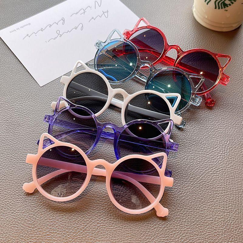 New Fashionable Children Sunglasses Cute Cat Eyeframe Boys and Girls Trendy Dressing Baby Outdoor Decoration Eyewear Uv400