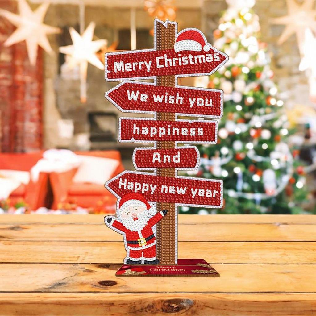 Christmas Wooden Sign Table Decoration Creative Practical Ornament for Home Cabinets