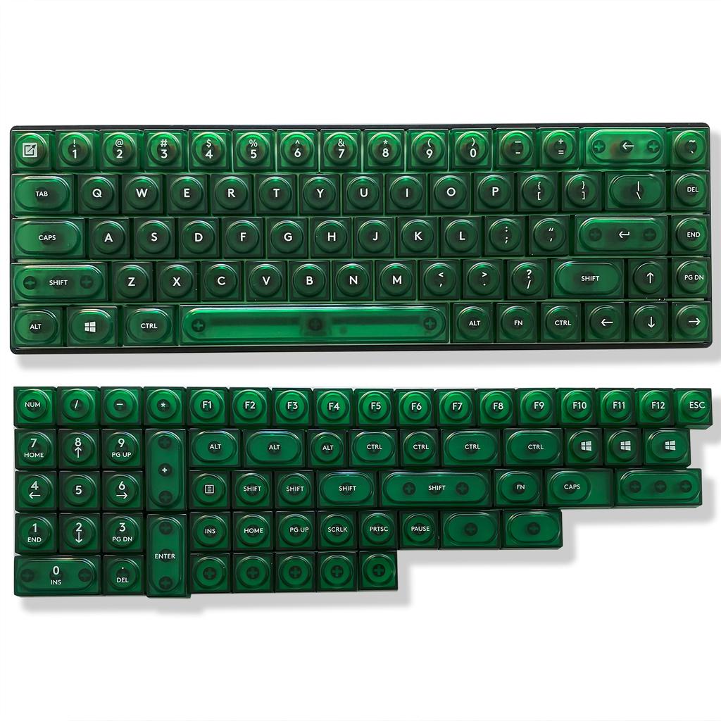 DOYS Block Toy Themed Keycaps,Transparent Matte PC Material 126 Keys Full Set,Shine Through Custom Keycaps Mechanical Keyboards