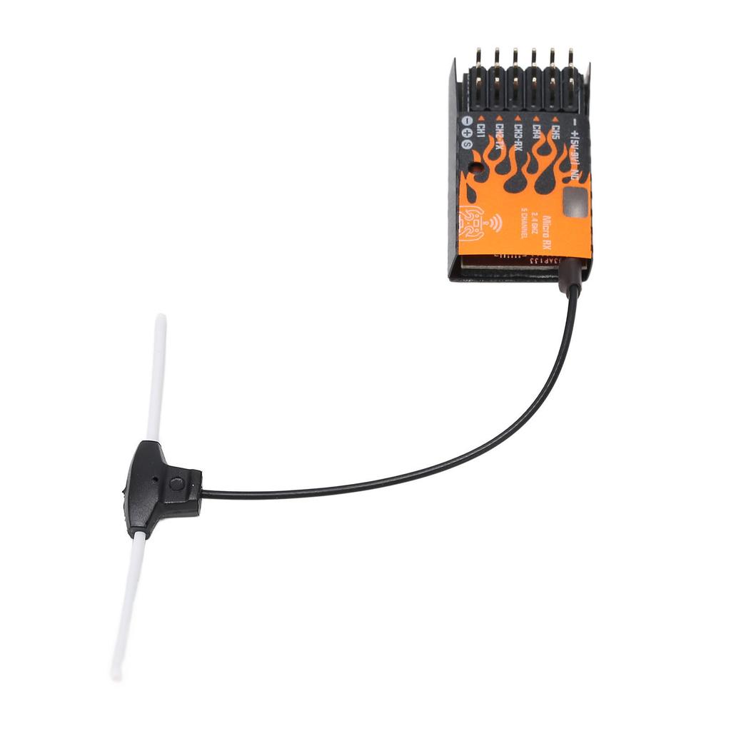 ExpressLRS Micro Receiver Support 5 CH PWM Outputs Failsafe Function with T Antenna for RC Helicopters Cars Boats