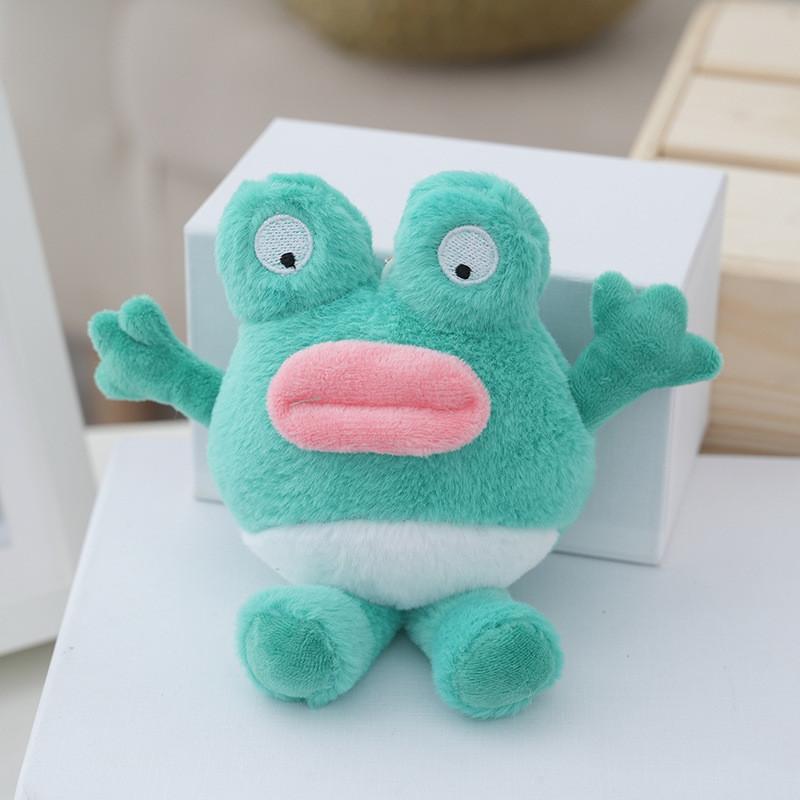 Cute Plush Big Mouth Frog Keychain Green Toy Bag Accessory For Fun And Trendy Gifts