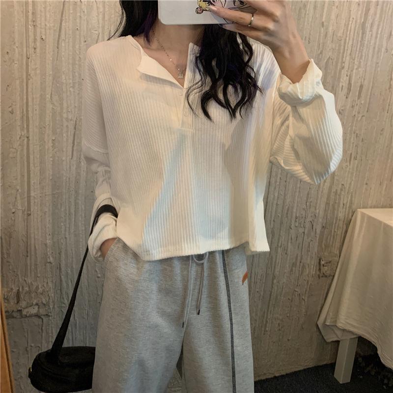 Spring Summer Autumn Solid Casual T-Shirts Female Pullover Women's Blouse Long Short Sleeve Slim Knitted Top Soft