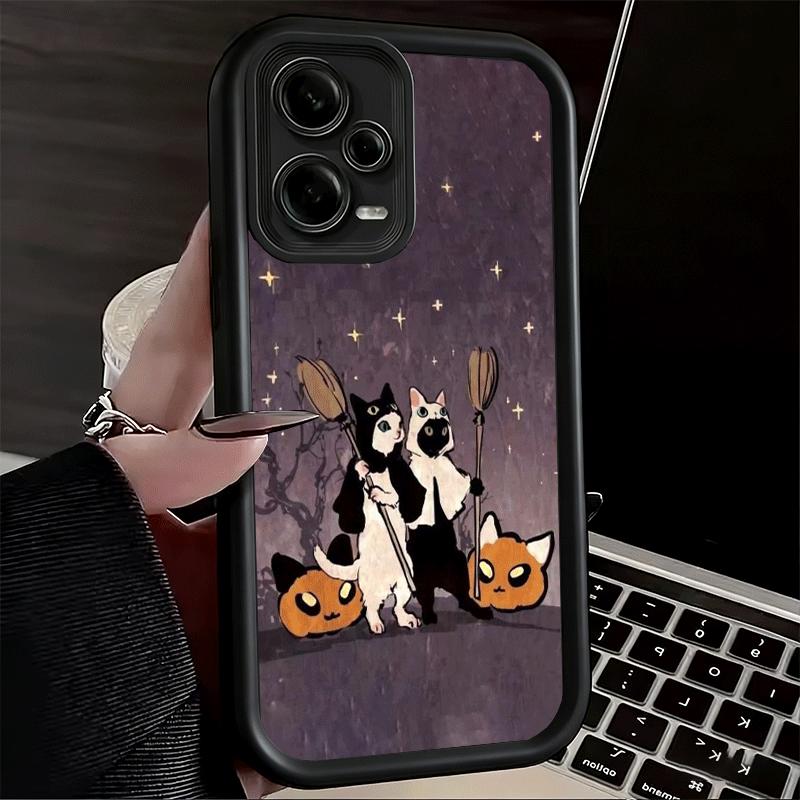 Phone Case for Xiaomi Redmi Note 15 14 13 Pro Plus Black Cat Witch Aesthetics Shell 12S 11 11S 11T 5G 14S Soft Silicone Funda