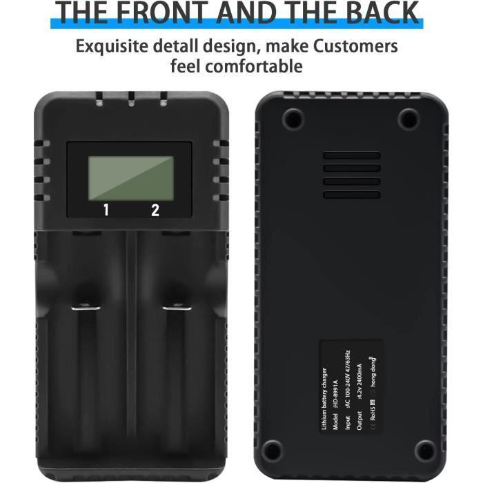 Chargeur De Batterie - Gbformat - LCD - Charge Rapide - 2 Fentes - Compatible Li-Ion/Ni-MH