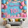 2D 8th Birthday Party Backdrop Diamond Crown Cake Gift Design