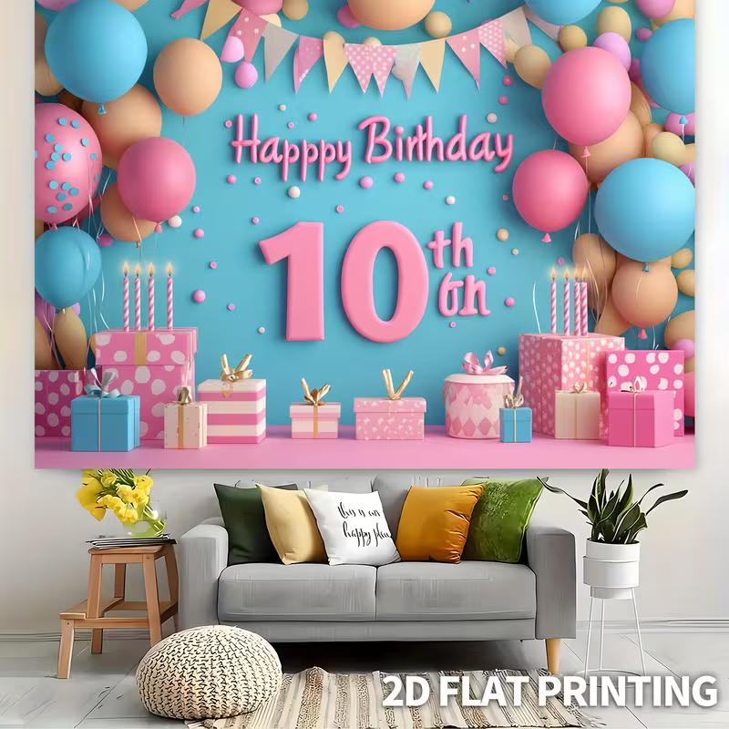 2D 8th Birthday Party Backdrop Diamond Crown Cake Gift Design
