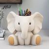 Elephant Desk Accessories Pen Holder Fading-resistant Resin Organizer Design Office Supplies Multifunctional Decor Perfect Intricate Texture