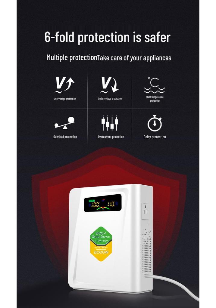 220V to 110V Step-Up Voltage Converter for Household Use